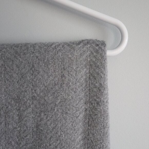 Pieces Kial Mottled Grey Herringbone Solid Fringe Soft Wrap Scarf - 36.5" x 24" - Picture 3 of 6